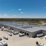 aerial shot of Cruiser RV plant with solar panels on roof