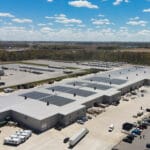 aerial shot of Cruiser RV plant with solar panels on roof