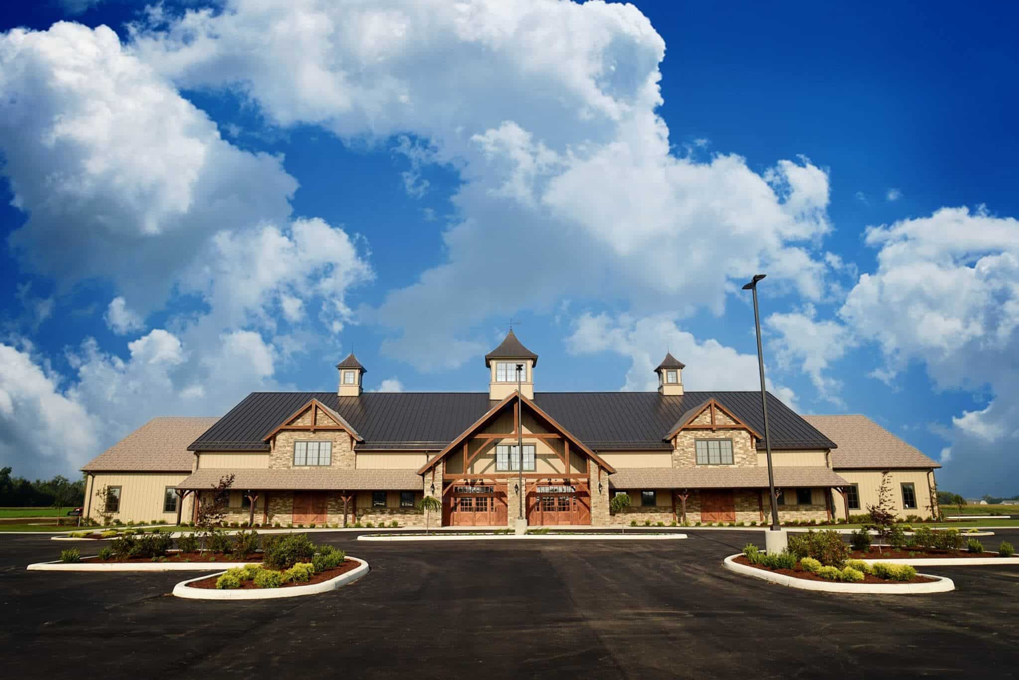 exterior view of beautiful event center in Nappannee Indiana