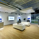 modern European-style lobby showroom for Truma Corporation
