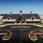 aerial shot of Sammlung Platz event center in Nappannee Indiana