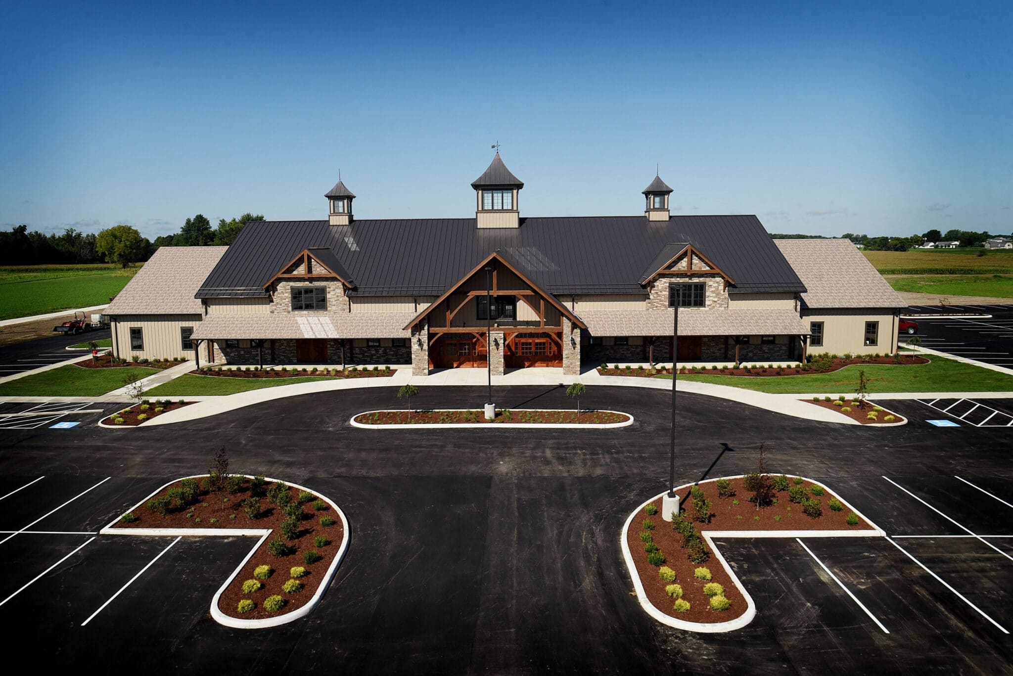 aerial shot of Sammlung Platz event center in Nappannee Indiana