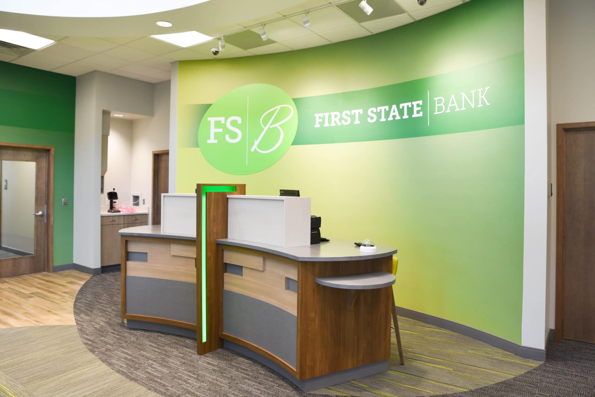 Front desk of First State Bank