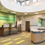 newly built First State Bank South Bend location lobby
