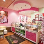 Interior shot of Gigi's Cupcakes front counter and cupcake display