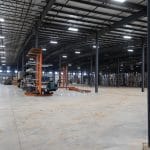 Interior of partially empty warehouse for Dave Carter & Associates in Goshen Indiana