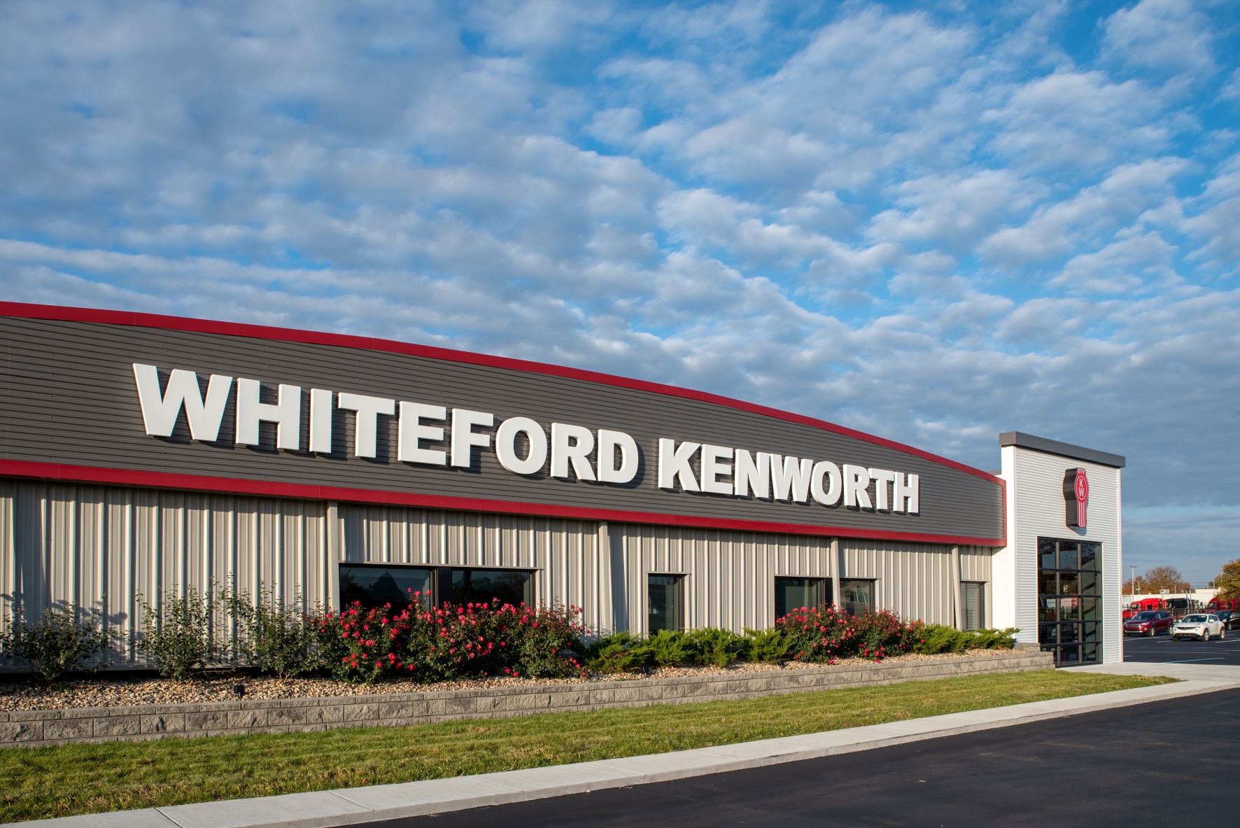 exterior shot of renovated Whiteford Kenworth facade in South Bend Indiana